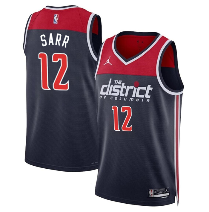 Men's Washington Wizards #12 Alexandre Sarr Navy Statement Edition Stitched Basketball Jersey